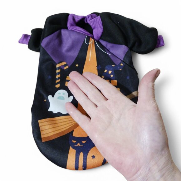 New Halloween Pumpkin Costume -Thermal Fleece Hoodie for Small Dogs Toy Dog. - Picture 10 of 12